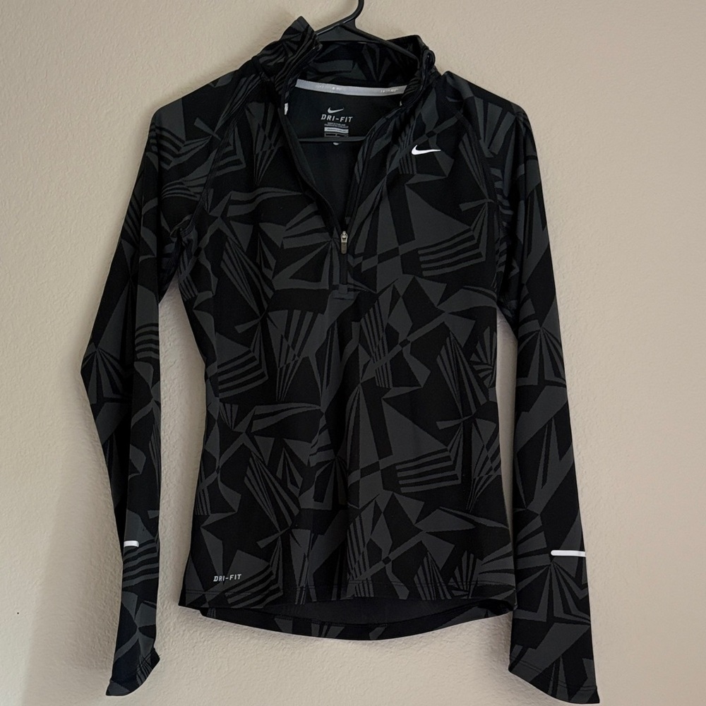 Nike Black and Gray Geometric Pattern Dri-FIT Jacket
